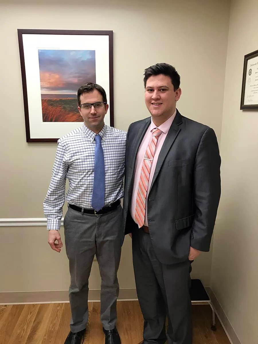 Dr. David Provenzano with a research intern in an office
